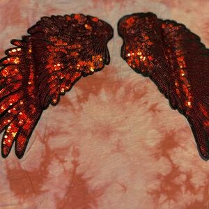 PINK Victoria's Secret Red Sequin Angel Wings Decor
